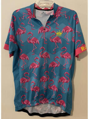 Rouler Unisex Adult XL Blue Flamingo Full-Zip Long Performance Riding Shirt! M91